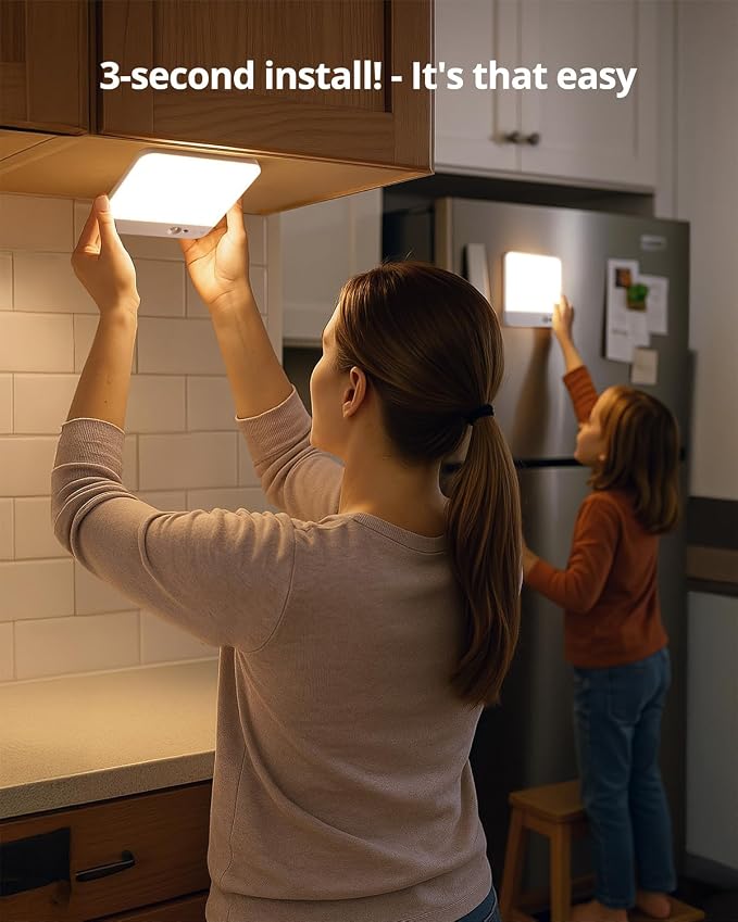 Combuh 2 Pack Square Rechargeable Ceiling Lights - Image 3
