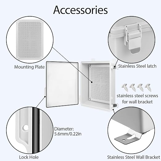 LeMotech Electrical Box, IP67 Waterproof Hinged Cover Stainless Steel Latch - Image 4