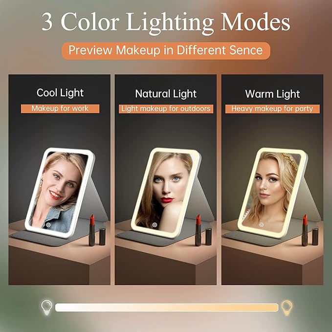 Rechargeable Travel Lighted Makeup Vanity Mirror - Image 3