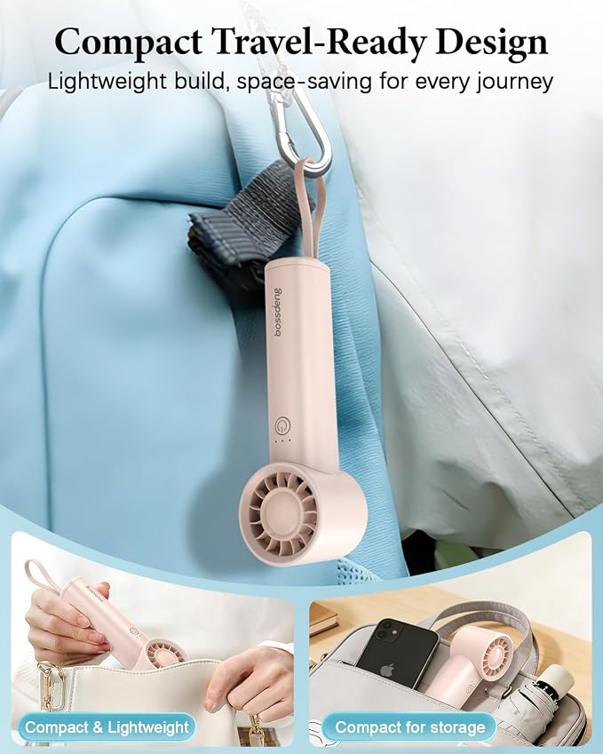 Portable Handheld Fan with Power Bank, 3 IN 1 USB Rechargeable Mini Personal - Image 6