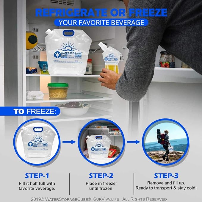 WaterStorageCube Premium Collapsible Water Container Bag, BPA Free Food Grade - Image 4