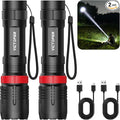 Victoper Rechargeabe Flashlight 2 Pack, High Lumens 5 Modes LED Bright Tactical by Victoper