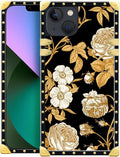 Compatible with iPhone 13 Case, Blooming Rose Golden Flower Luxury Golden by Unknown