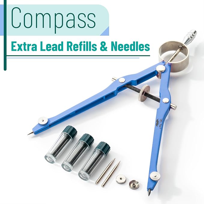 Mr. Pen- Professional Compass for Geometry, Metal Compass - Image 2