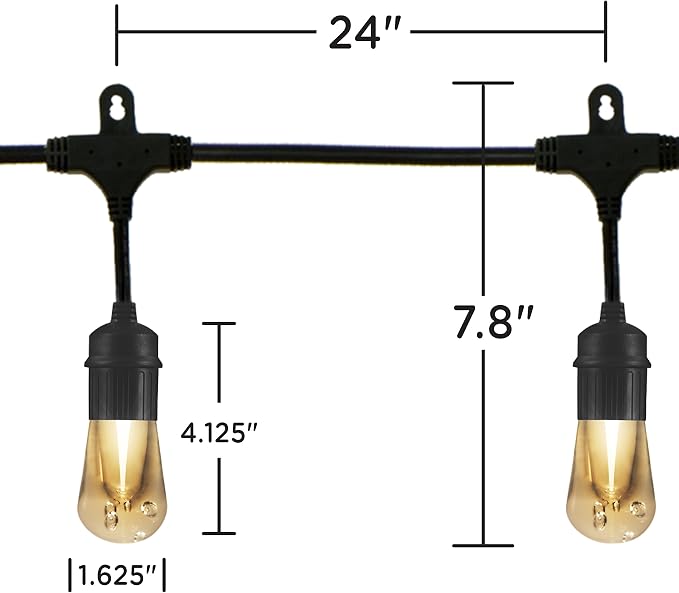 Enbrighten LED Outdoor String Lights 24ft Soft Warm White Patio Lights - Image 7