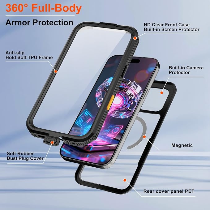 Waterproof Case for iPhone 17 Pro Max, IP68 Military Full-Body Armor, MagSafe - Image 9