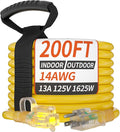 PlugSaf 200 ft 14/3 Gauge Yellow Extension Cord Outdoor by PlugSaf