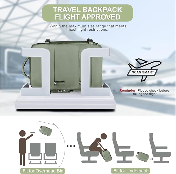 coofay Travel Backpack For Women Men Airline Approved Carry On Backpack Flight - Image 2