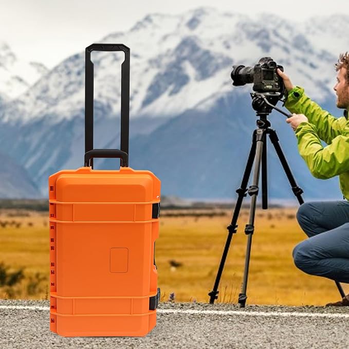 22" Weatherproof Hard Case Rolling Waterproof Case Dry Box - Image 4