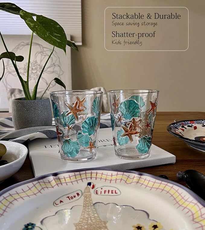 KLIFA- HAWAII series- 15.2 & 20.9 ounce, Sea World Acrylic Drinking Glasses - Image 4