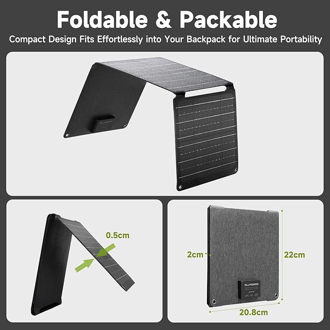 ALLPOWERS 21W 5V Foldable Solar Panel Charger, SP001 Solar Charging Kit - Image 3