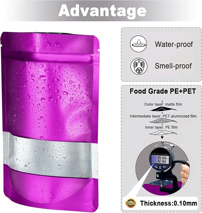 4"x6" 120pcs Mylar Bags for Food Storage, Smell Proof Bag - Image 5