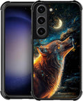 for Samsung Galaxy S23 Plus Case, Star Cave Hungry Wolf Pattern Graphic Design by FKBRCL4U