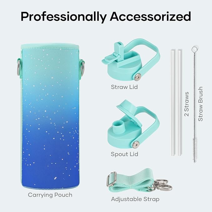 BUZIO 24 oz Insulated Water Bottle, Stainless Steel Wide Mouth Water Flask - Image 6