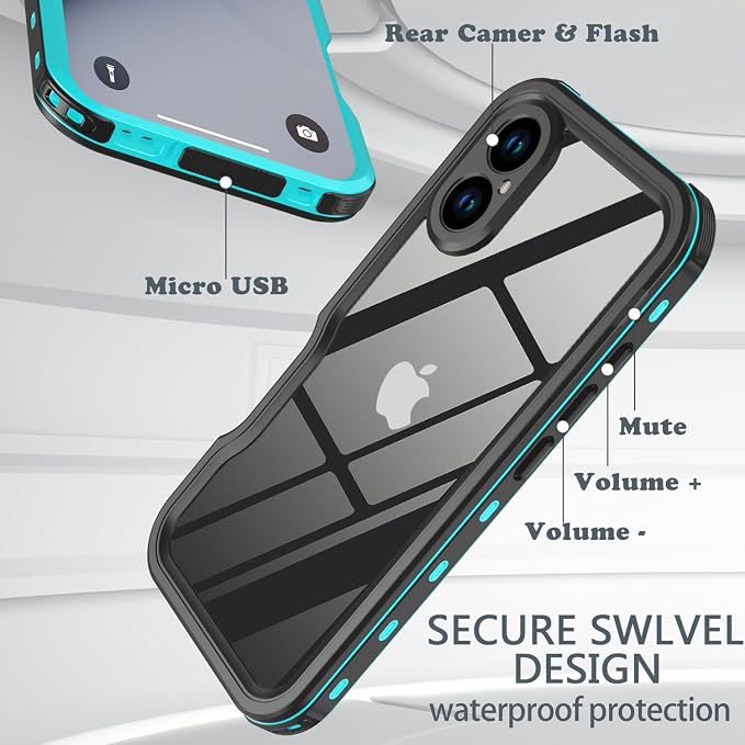 for iPhone 16 Case Waterproof, Full-Body Hard Case Built-in - Image 6