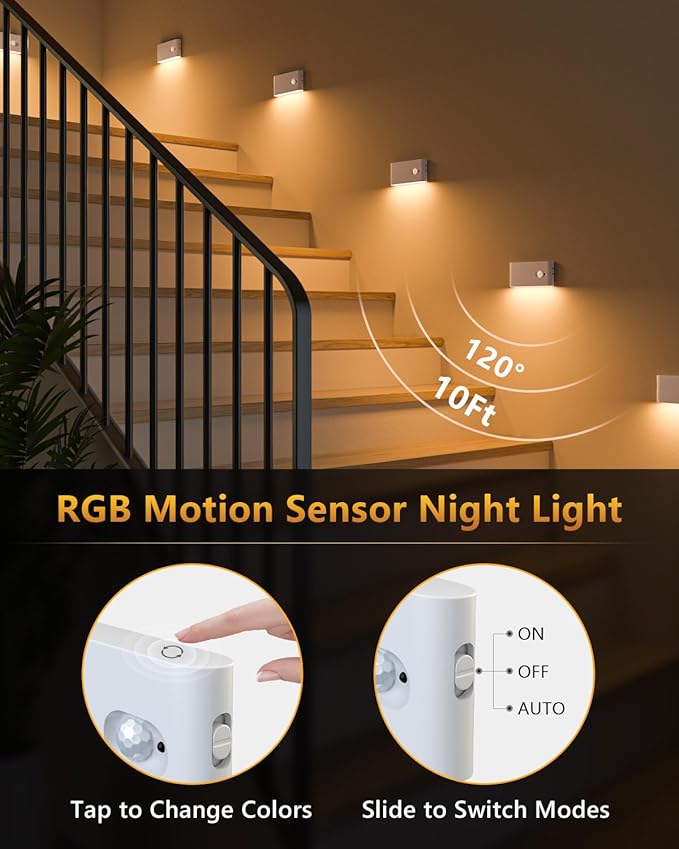WILLED Stair Lights Indoor, RGB & Warm White Motion Sensor Night Light - Image 5