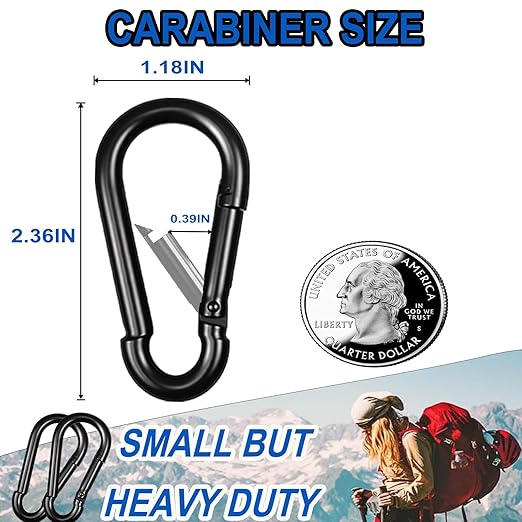 30PCS M6 Heavy Duty Carabiner Clip, 2.36Inch Snap Hook Quick Link Small - Image 2