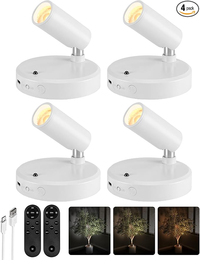 EZVALO Spot Lights Indoor, 5500mAh Rechargeable Plant Spotlights by EZVALO