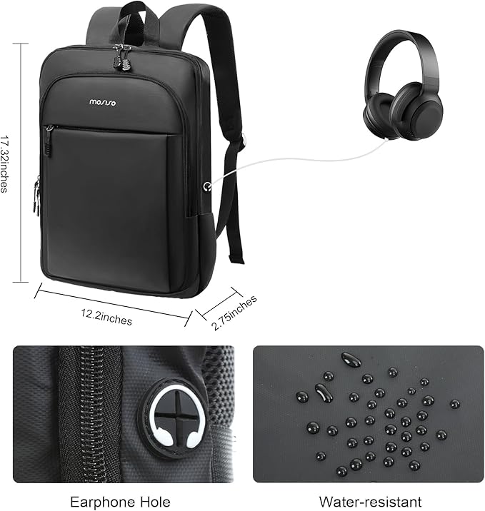MOSISO Laptop Backpack for Men, Slim Lightweight Compact Computer Backpack for - Image 4
