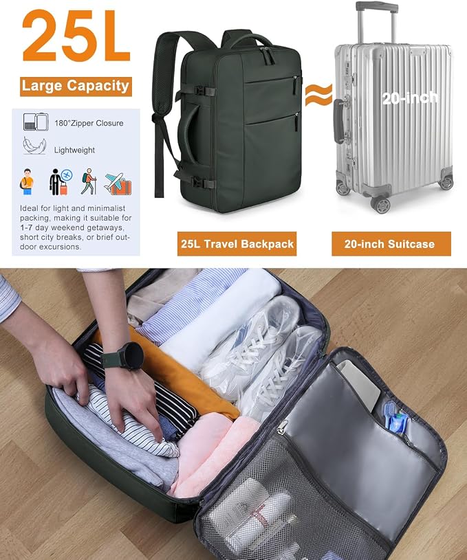 Capolo Travel Backpack for Women Men Waterproof Laptop Backpack Airlines - Image 5