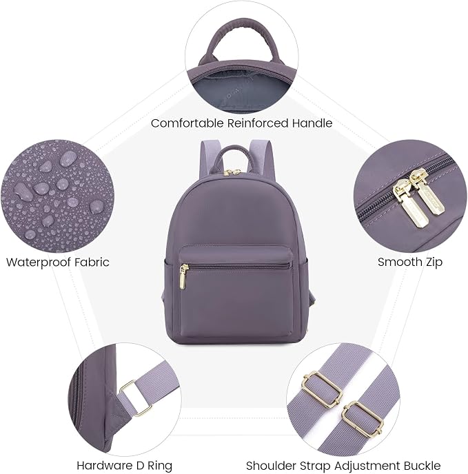 LOVEVOOK Mini Backpack for Women Light Weight Small Waterproof Backpack Purses - Image 4