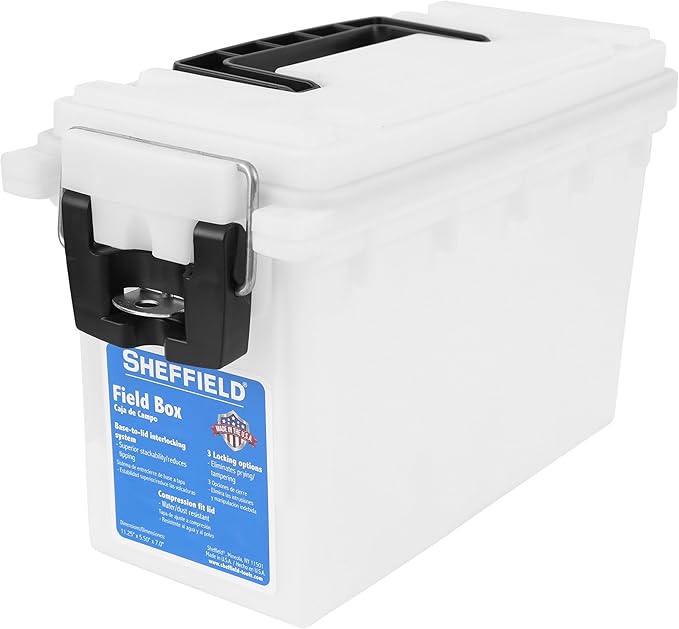 Sheffield 12635 Ammo Storage Box, Stackable .30 Cal Field Boxes, Water and Dust by Sheffield