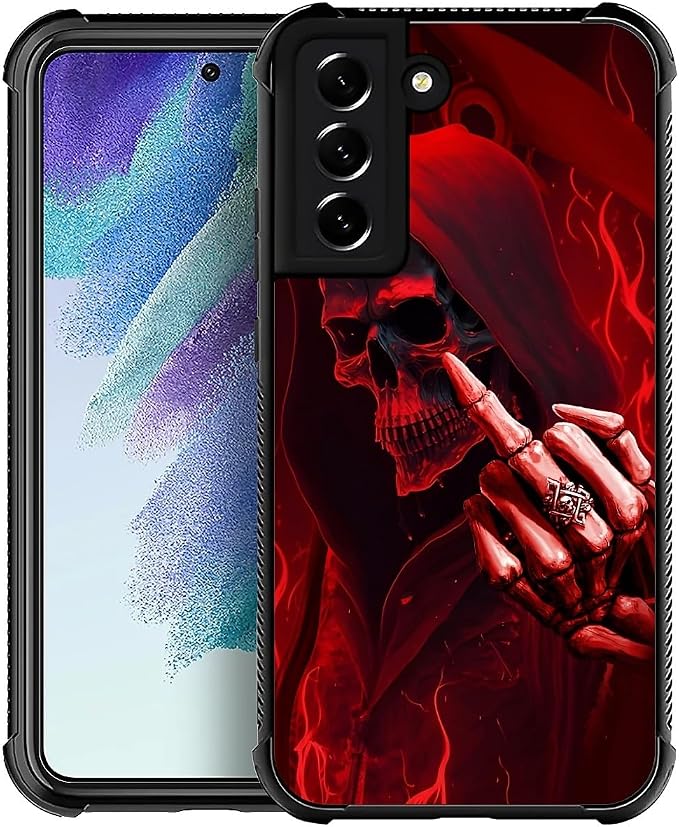 for Samsung Galaxy S22 Plus Case, Gestures Funny Skull Pattern Graphic Design by FKBRCL4U
