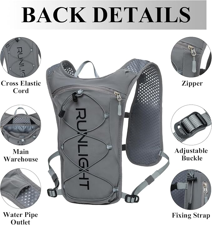 Runlight Running Vest for Women Men Lightweight Hydration Backpack Pack - Image 3
