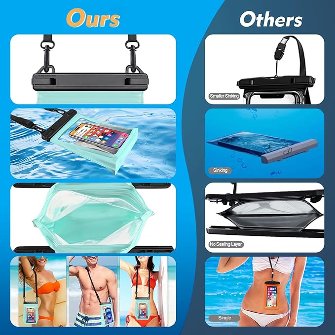 PEDVSTY Large Waterproof Phone Pouch, Cell Phone Dry Bag - Image 2