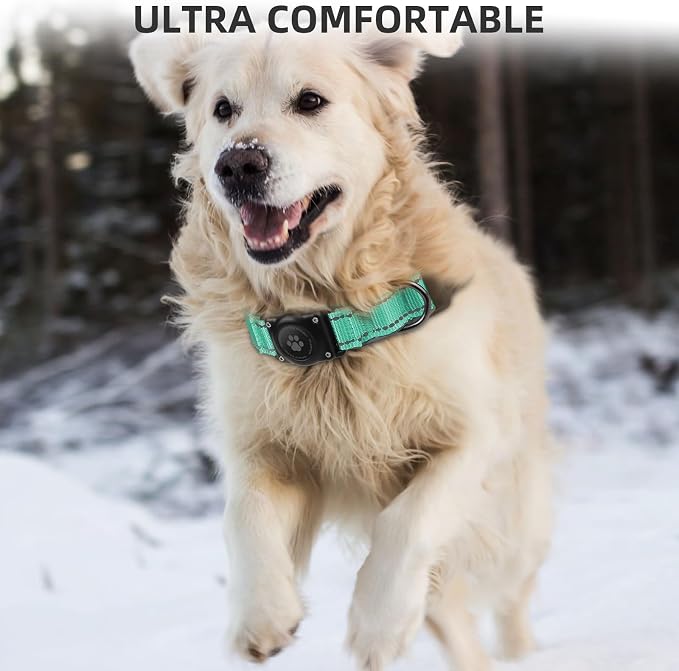 AirTag Dog Collar, IP68 Waterproof Air Tag Dog Collar Holder, Reflective - Image 5