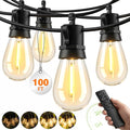 Outdoor String Lights LED Patio-Light - 100Ft Outside Waterproof Dimmable Porch by Unknown