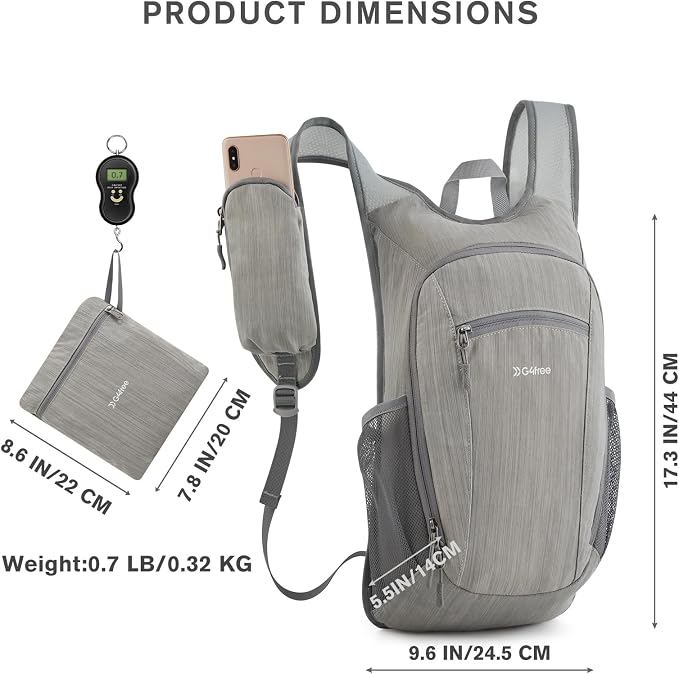 G4Free 15L Hiking Daypack Lightweight Travel Backpack Packable Outdoor Casual - Image 4