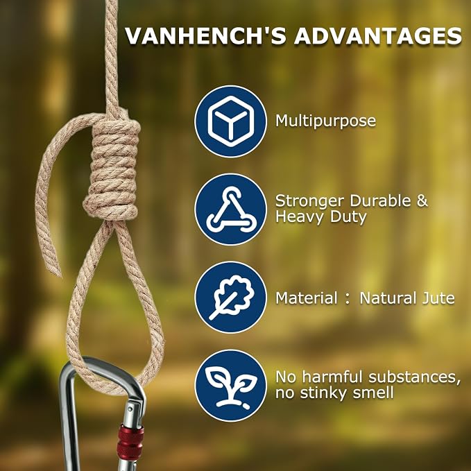Vanhench Jute String Rope 10mm X100 Feet, Heavy Duty and Thick Twine Rope - Image 3