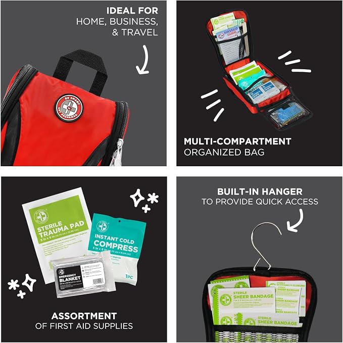 Be Smart Get Prepared's 330 Piece First Aid Kit: Clean, Protect Minor Cuts - Image 5