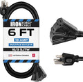 Iron Forge Cable 6 Ft Black Extension Cord by IronForgeCable