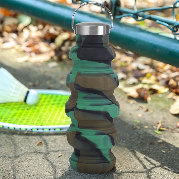 500ml Collapsible Water Bottles Silicone Motivational Bottle - Image 6