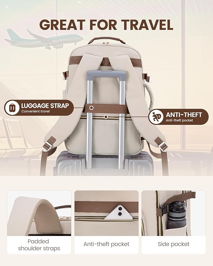 LOVEVOOK Travel Backpack for Women & Men 40L, Airline Approved Carry On - Image 6