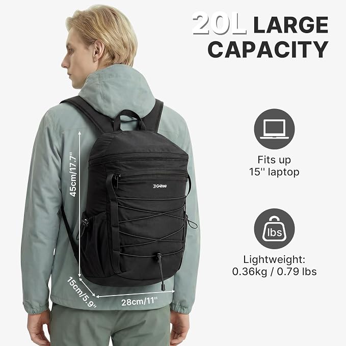 G4Free Hiking Backpack for Women Men 20L Lightweight Travel Backpacks Daypack - Image 2