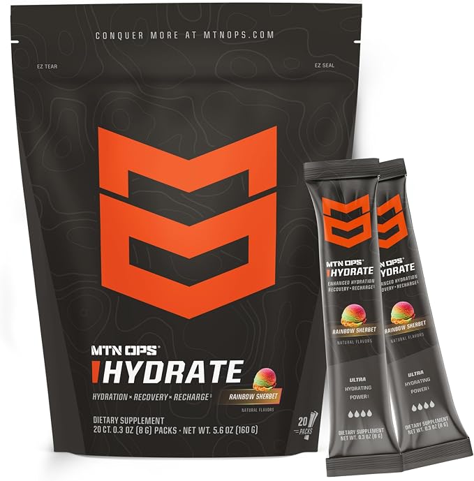 MTN OPS Hydrate Low Sugar Electrolyte Powder Drink Mix by MTNOPS