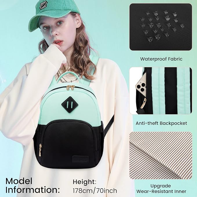 LOVEVOOK Mini Backpack for Women Light Weight Small Waterproof Backpack Purses - Image 7