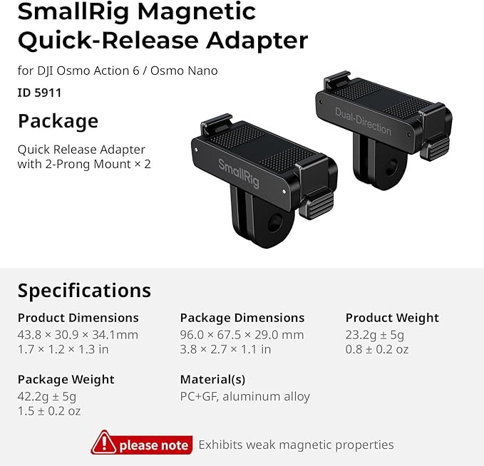 SmallRig Action 6 / Nano Magnetic Quick-Release Adapter Mount - Image 7