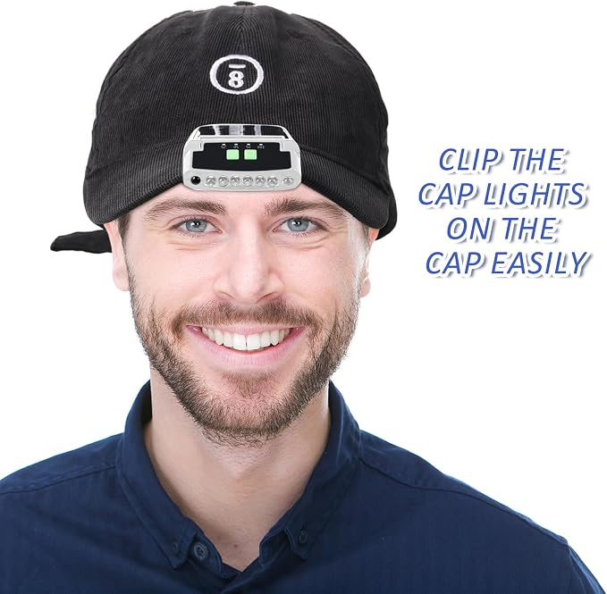 Mudder LED Clip on Cap Lights USB Rechargeable Cap Flashlight Clip Waterproof - Image 6