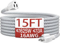 16/3 Braided Extension Cord 15 FT, Braided Extension Cord Flexible & Durable by Skrizcable