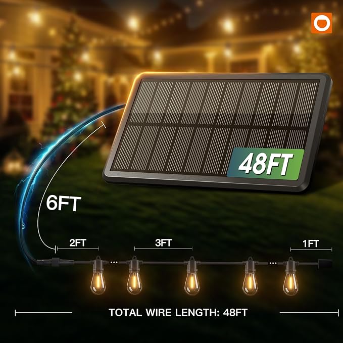 addlon 54FT Solar String Lights Outdoor Waterproof - Image 6