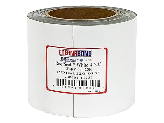 EternaBond RoofSeal White 4" x25' MicroSealant UV Stable RV Roof Seal Repair by ETERNABOND