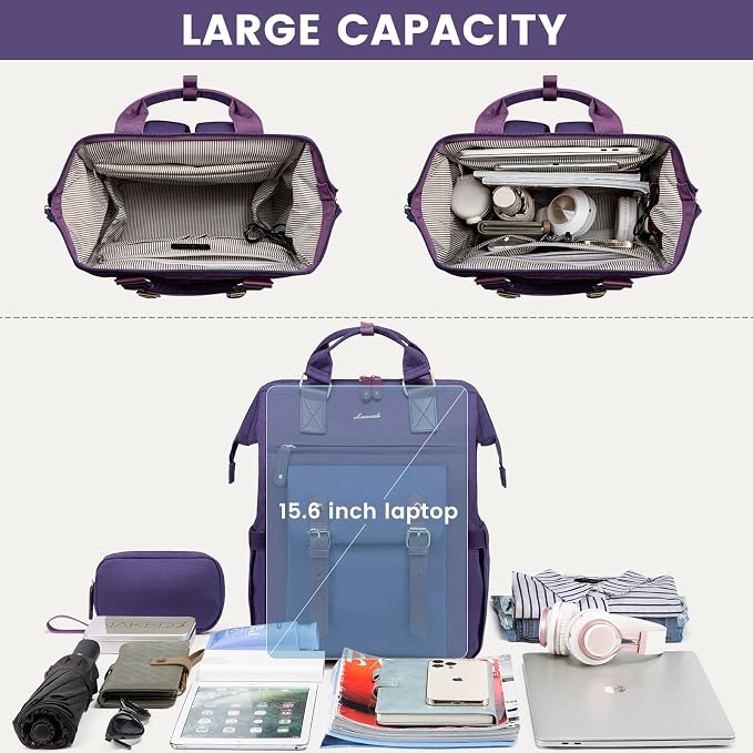 LOVEVOOK Laptop Backpack for Women Work Travel Computer Backpacks Purse - Image 3