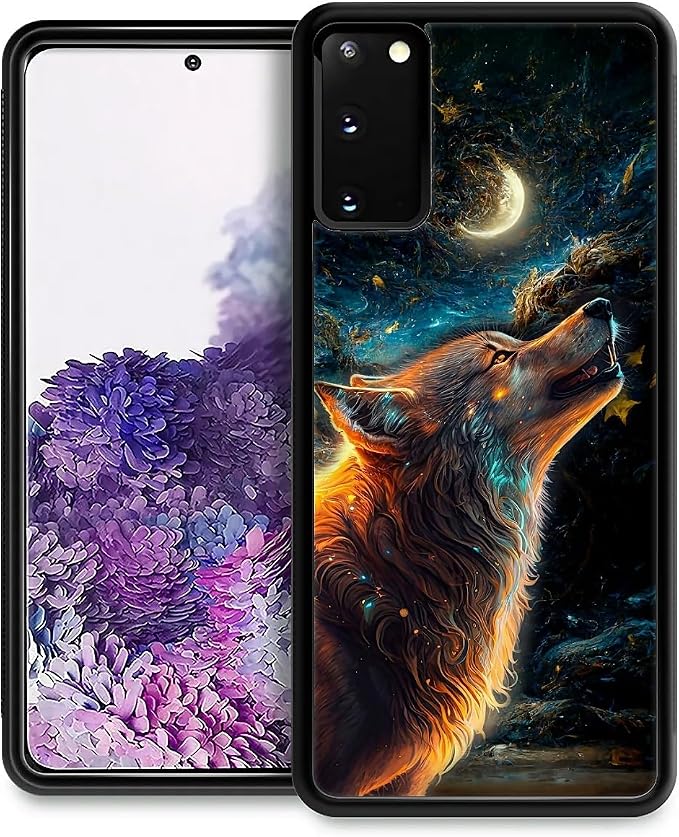 for Samsung Galaxy S20 Case, Star Cave Hungry Wolf Pattern Graphic Design Girl by FKBRCL4U