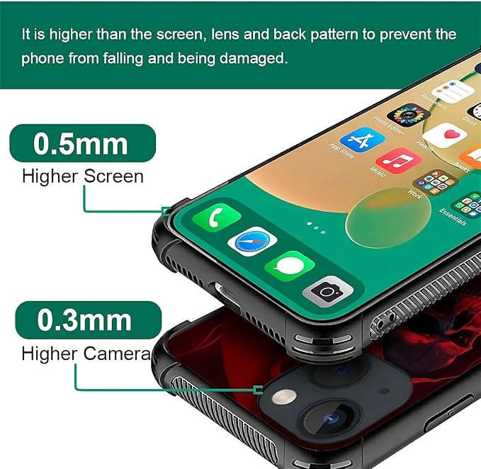 for iPhone 14 Plus Case, Gestures Funny Skull Pattern Graphic Design Girl Boy - Image 6