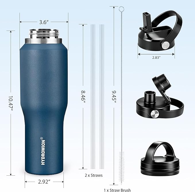 HYDROWION 32oz Stainless Steel Water Bottle, Double Wall Vacuum Insulated Water - Image 4