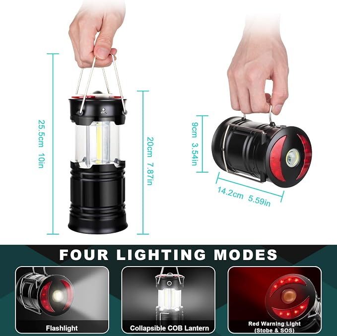 4 Pack Lantern Camping Essentials Lights, Led Flashlight - Image 4